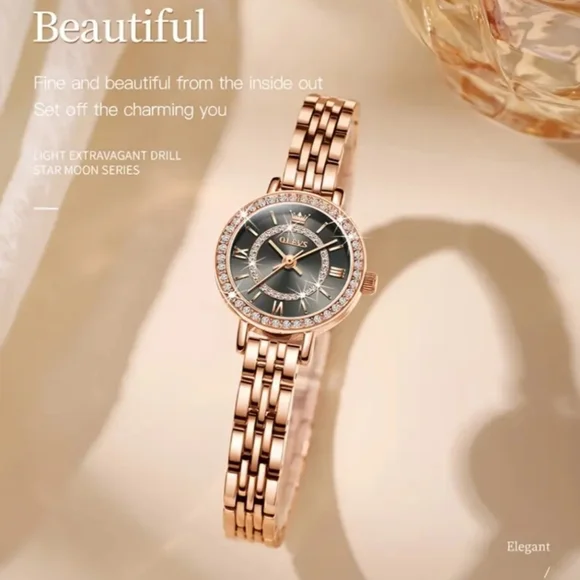 🐎 NEW! Women's Rose Gold SS Watch By OLEVS - Picture 1 of 5